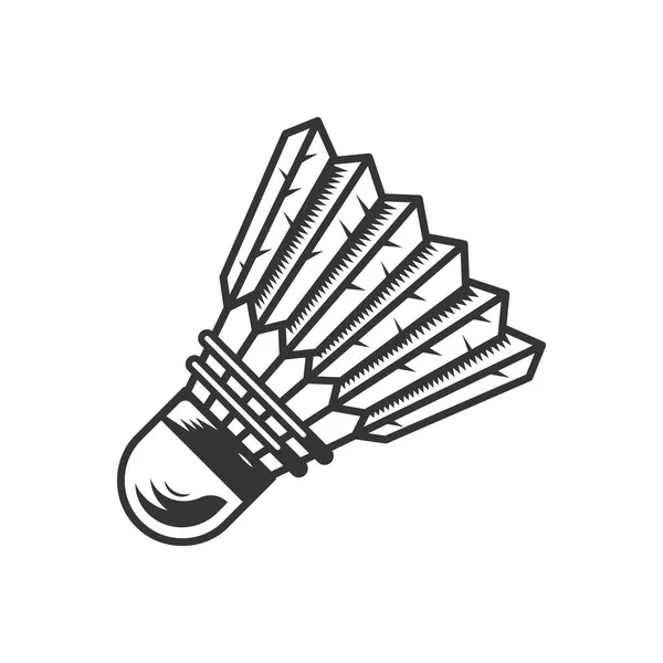 Sílhueta Badminton Badmintont Ball Club Logotipos Arte Linha Ícones Ilustração —  Vetores de Stock