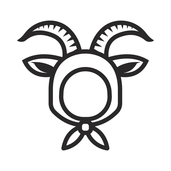 Oreille Chèvre Visage Sweat Capuche Tête Icône Sur Fond Blanc — Image vectorielle