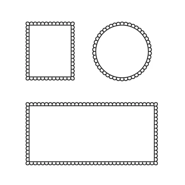 Boarder Circle Pattern Frame Vector Illustration Set — Stock Vector