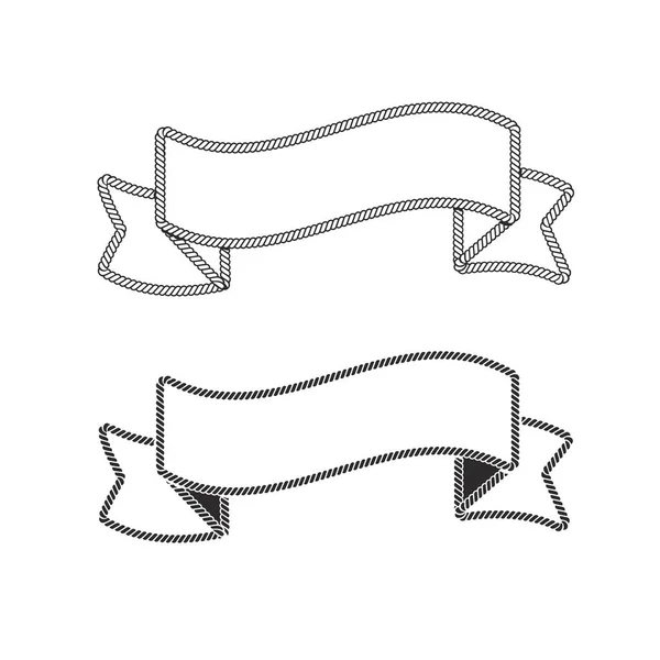 Corda Boarder Cerchio Modello Telaio Vettore Illustrazione Set — Vettoriale Stock