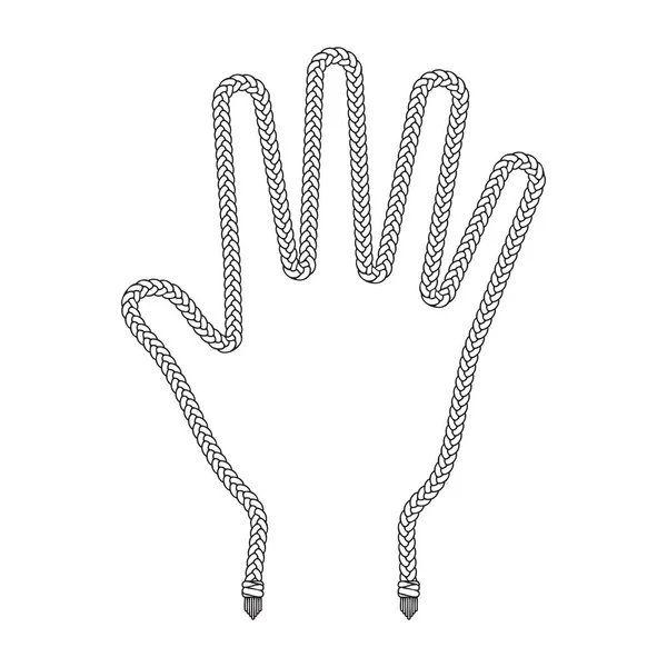 Σχοινί Περίγραμμα Χέρι Μοτίβο Πλαίσιο Διανυσματική Απεικόνιση — Διανυσματικό Αρχείο