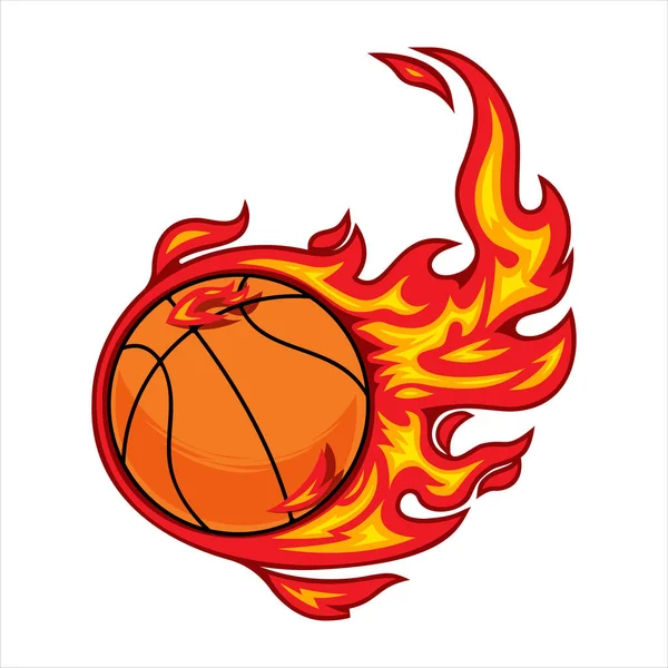 Kosárlabda Tűzvektor Illusztráció — Stock Vector