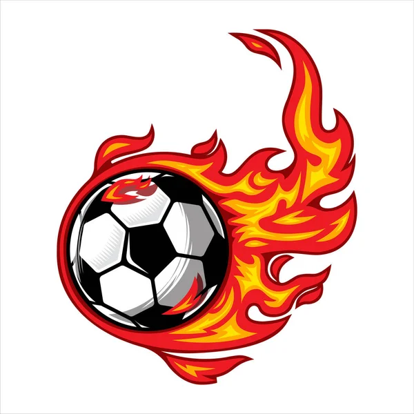 Bola Futebol Fogo Design Ilustração Vetorial — Vetor de Stock
