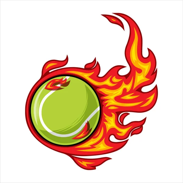 テニスOn Fire Designベクトルイラスト — ストックベクタ