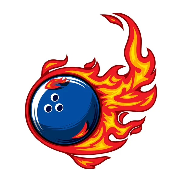 Bowling Ball Fire Logo Silhouette Bowling Club Graphic Design Logos — Stock Vector