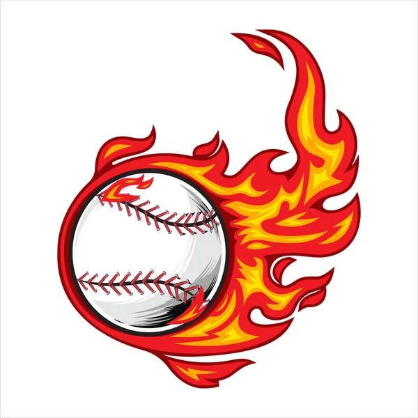 Baseball Fire Vector Illustration — Stock Vector