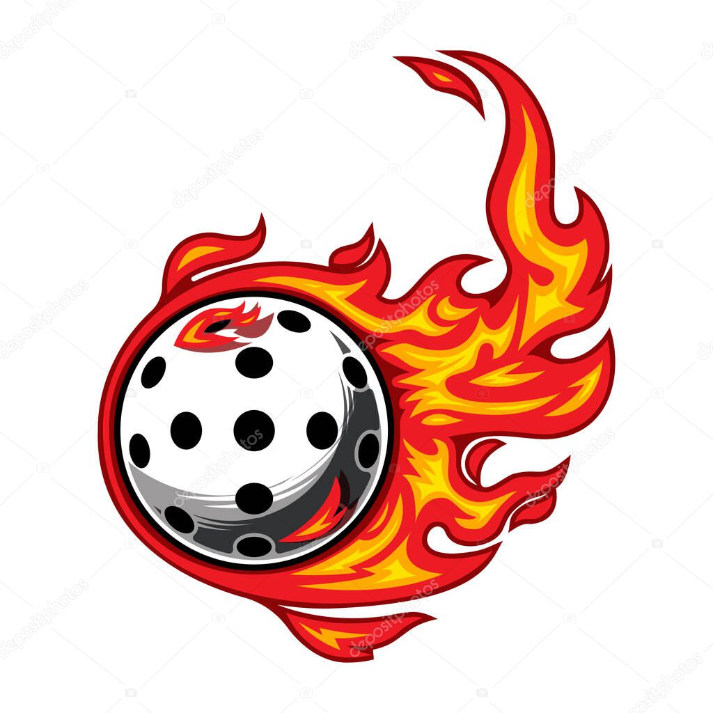 Pickleball on fire Vector illustration.