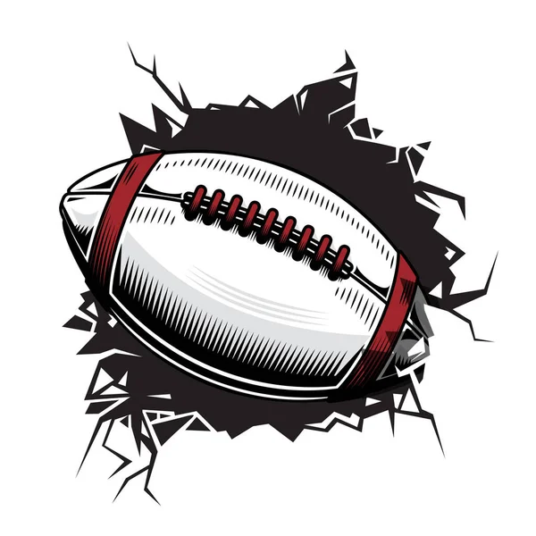 Amerikan Futbolu Duvarı Çatlattı Futbol Kulübü Grafik Tasarım Logoları Veya — Stok Vektör