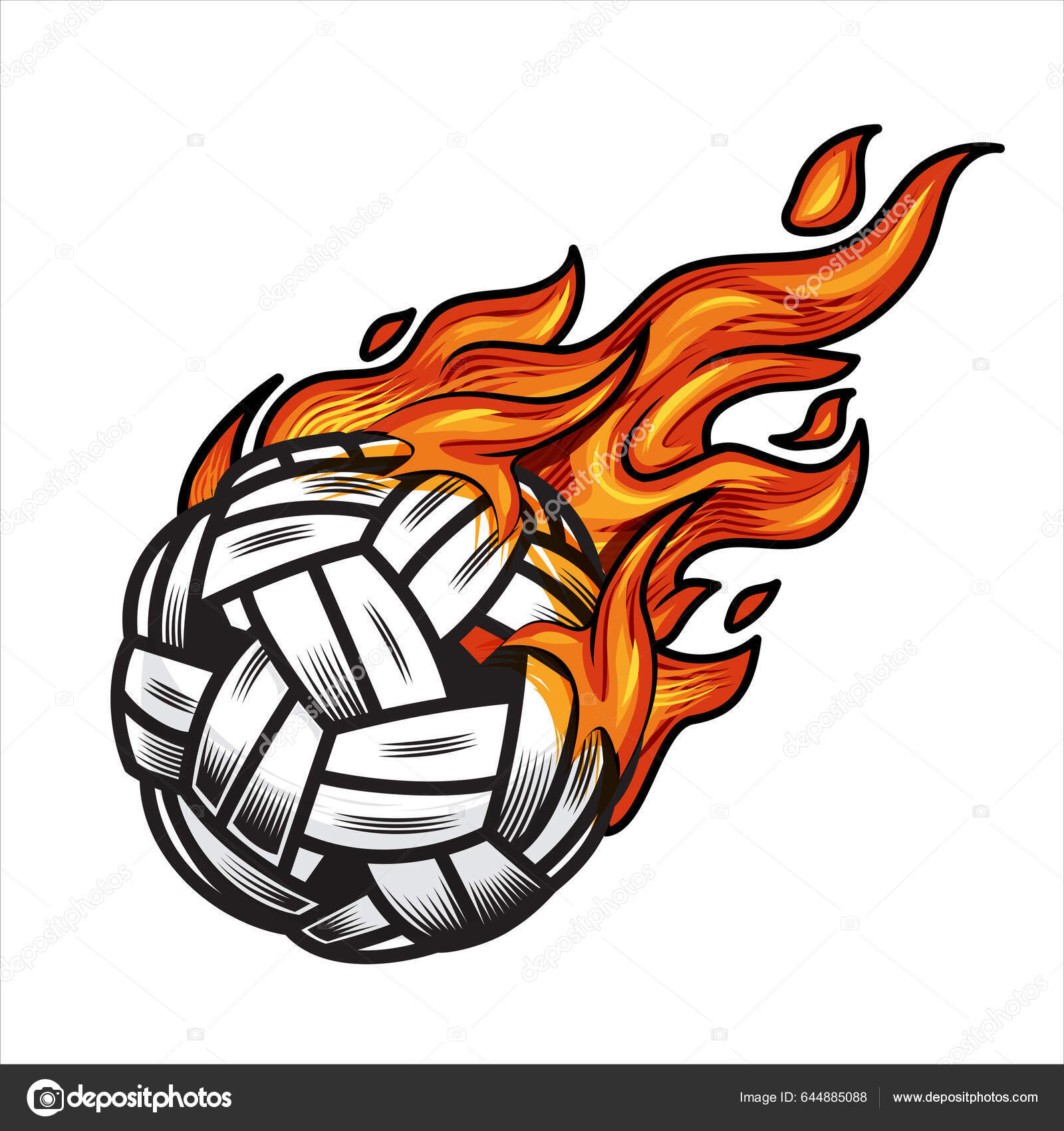 Sepak Takraw Bola Fogo Vector Ilustração Vetor de ©pongsuwan 644885088, image size:1600x1700