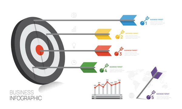 Modelo Infográfico Para Negócios Passos Diagrama Destino Empresário Com Escadaria — Vetor de Stock