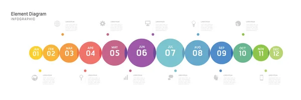 Infographic Template Business Months Modern Timeline Element Diagram Calendar Quarter —  Vetores de Stock