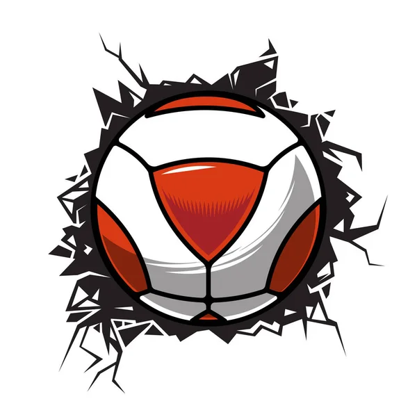Тек Болл Сломал Стену Teq Ball Club Графический Дизайн Логотипы — стоковый вектор