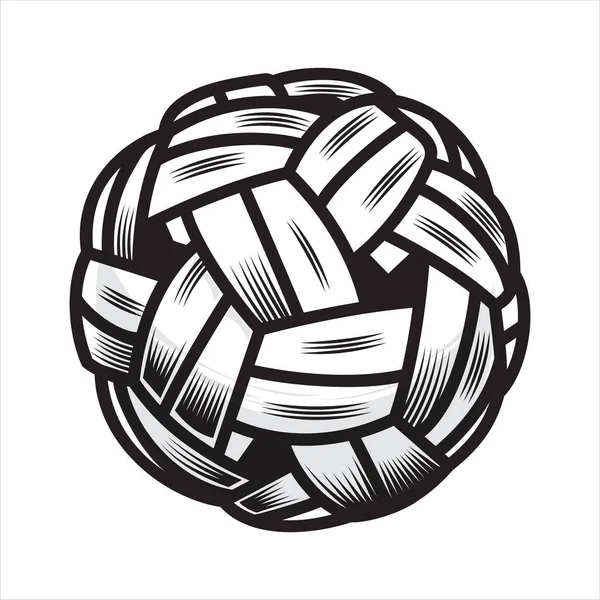 Sepak Takraw Ball Line Art Illustrazione Vettoriale — Vettoriale Stock