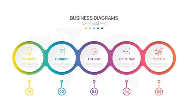 Infografikai Diagramok Sablon Üzleti Lépések Modern Mind Térkép Diagramok Mérföldkő — Stock Vector