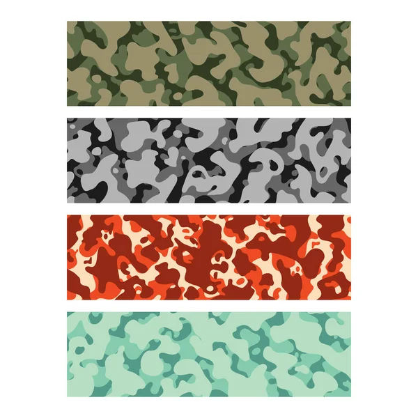 Set Camouflage Military Camo Army Pattern Background — Stock Vector