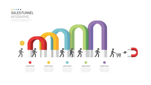 Infografik Diagramm Vorlage Für Unternehmen Magnetschritte Moderne Mindmap Diagramme Meilenstein — Stockvektor
