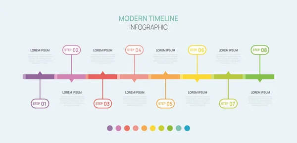 Soyut Bilgisi Şablonu Adım Seçenekleri Renkli Diyagram Zaman Çizelgesi Diyagramı — Stok Vektör