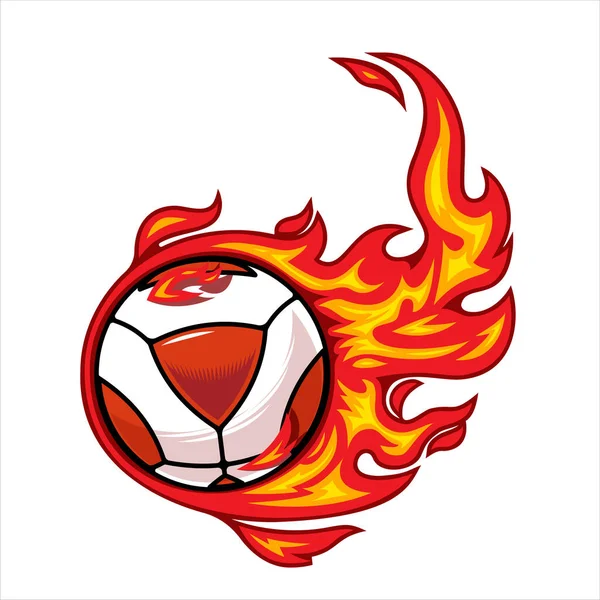 Teqball Ball Fire Illustrazione Vettoriale — Vettoriale Stock