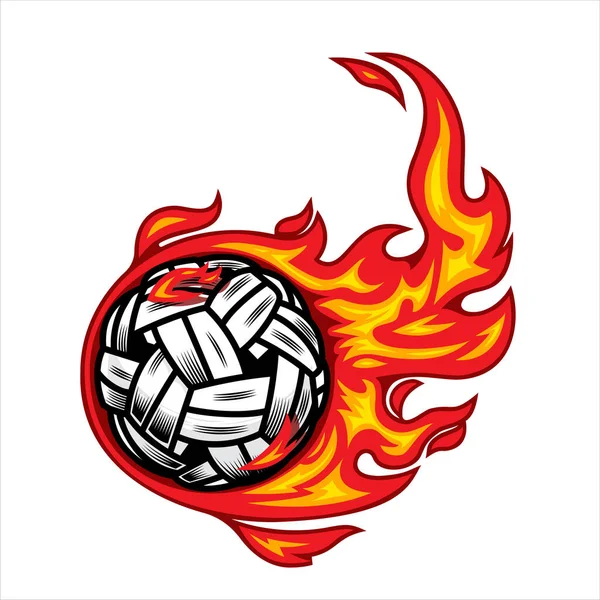 Sepak Takraw Ball Fire Illustrazione Vettoriale — Vettoriale Stock
