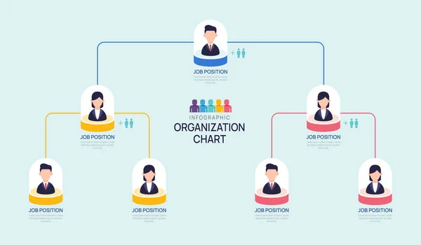 Infographic Template Organization Chart Business People Icons Vector Infographic Business — Stock Vector