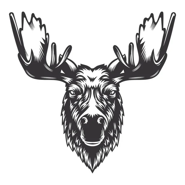 Moose Deer Head Design Horn Farm Animal Cows Logos Icons — Stock Vector