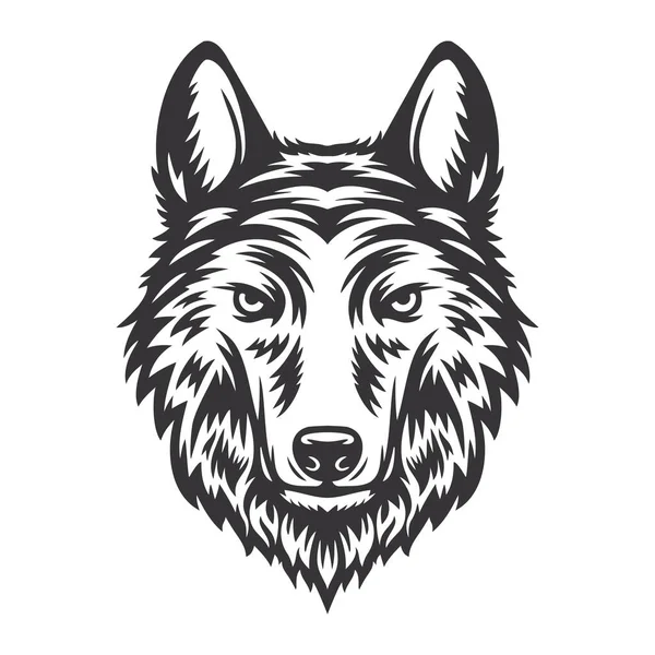 Fuchskopfdesign Lineart Nutztiere Wolfslogos Oder Symbole Vektorillustration — Stockvektor