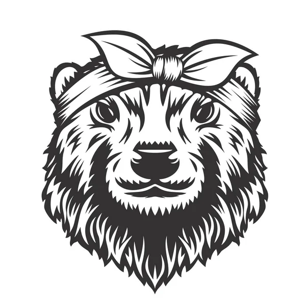 Beaver Headband Μπαντάνα Γραμμή Τέχνης Αγροτικό Ζώο Λογότυπα Εικονίδια Κάστορα — Διανυσματικό Αρχείο