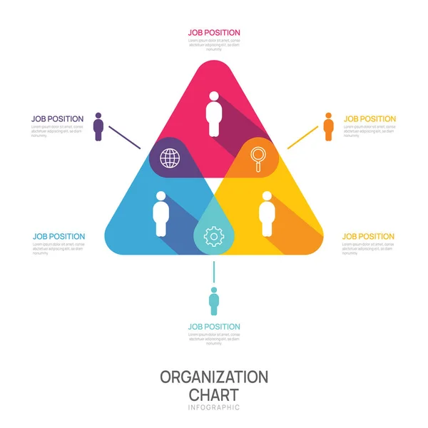 Infografikai Sablon Szervezési Diagram Üzleti Avatar Ikonok Vektorinfografika Üzleti Célokra — Stock Vector