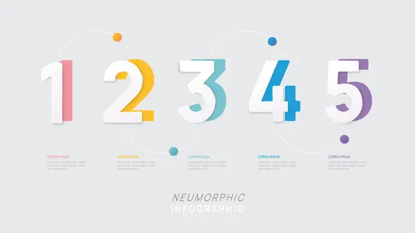 사업을위한 인포그래픽 다이어그램 템플릿 Neumorphic 디자인 Neumorphic 디자인 인포그래픽 — 스톡 벡터