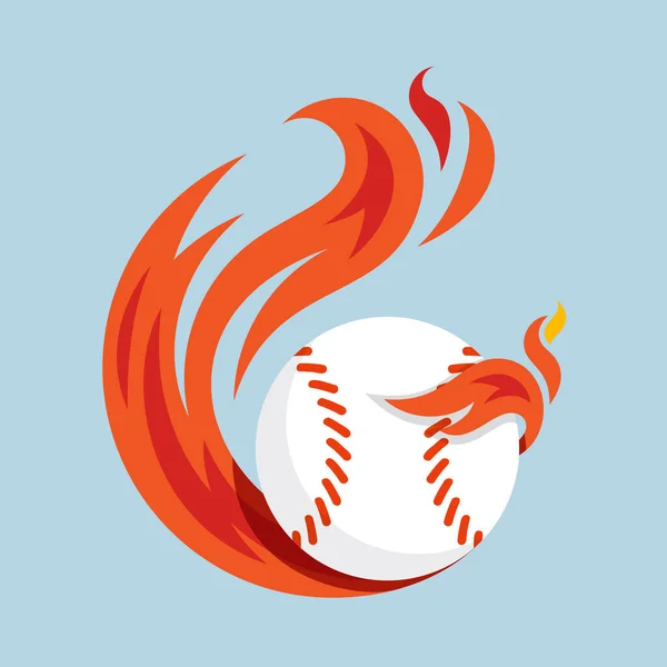 Baseball Flying Fire Ball Icon Design Vector Design Concept Creative — Stock Vector