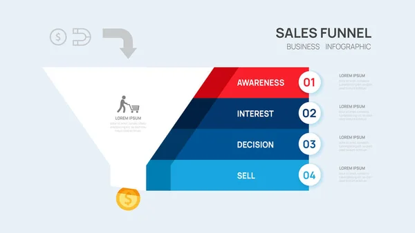Πωλήσεις Χωνί Social Media Infographic Πρότυπο Για Τις Επιχειρήσεις Σύγχρονη Διάνυσμα Αρχείου