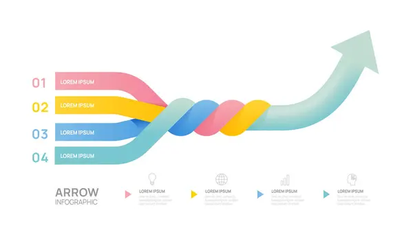 Інфографічний Шаблон Інфографіки Стрілок Business Кроку Сучасна Діаграма Часової Лінії Стокова Ілюстрація