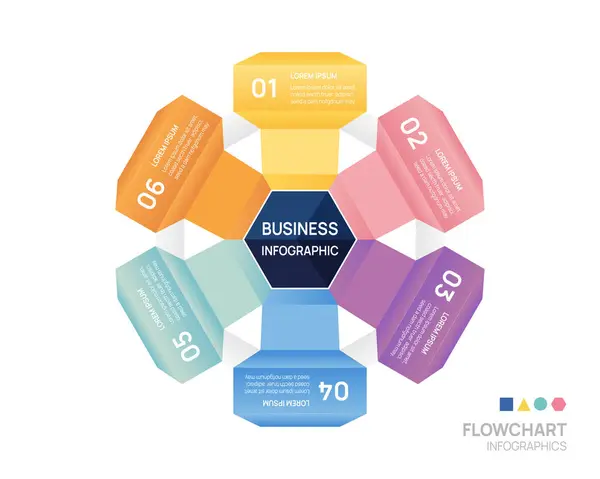 Infographic Flow Chart Template Business Step Marketing Startup Business Vector Vector De Stock