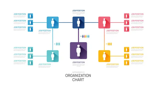 Infografisk Mall För Organisation Diagram Med Affärs Avatar Ikoner Vektor Stockillustration