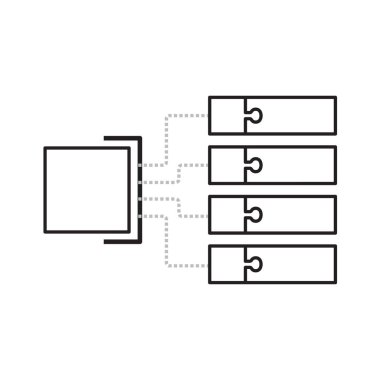 kare infografik yapboz düz çizgi vektör çizimi.