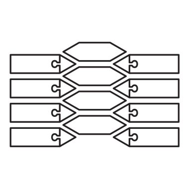 kare infografik yapboz düz çizgi vektör çizimi.