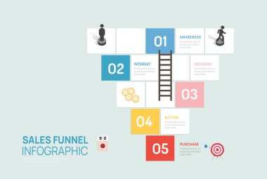 İş için Infographic Pazarlama huni diyagramı masa şablonu, sunum vektör bilgi grafikleri.