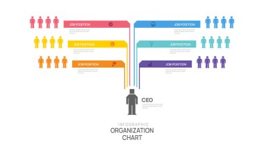 Organizasyon şeması iş avatar simgeleriyle Infographic şablonu. vektör illüstrasyonu.