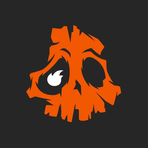 Значок Черепа Оранжевого Орка Современный Шаблон Логотипа Векторное Развитие S10 — стоковый вектор