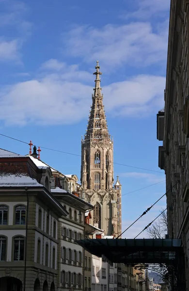 Bern Cathedral Vincent Late Gothic Building Swiss Capital — Foto de Stock