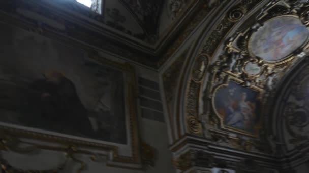 Camaldoli Itália Março 2023 Dentro Igreja Barroca Sagrado Eremitério Camaldoli — Vídeo de Stock