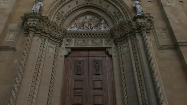 Panning Hoofdkerk Gewijd Aan Peter Donatus Arezzo Italië — Stockvideo