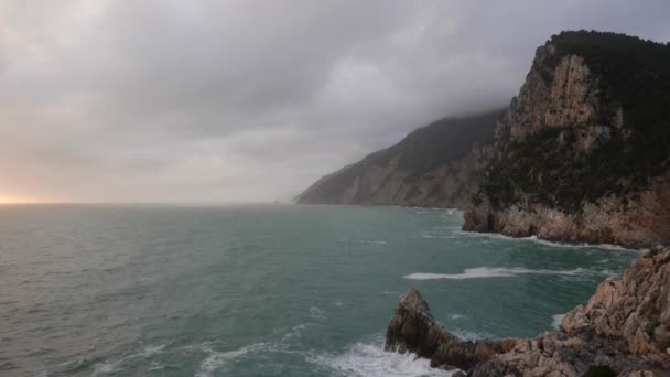 Ligurian Denizi Portovenere Talya Şairler Körfezi — Stok video