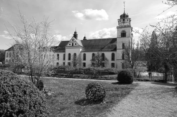 Rheinau Abbey Kloster Rheinau 瑞士苏黎世州Rheinau本笃会修道院 — 图库照片