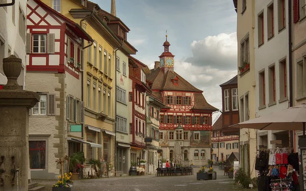 Casas Pintadas Stein Rhein Ciudad Histórica Cantón Schaffhausen Suiza —  Fotos de Stock