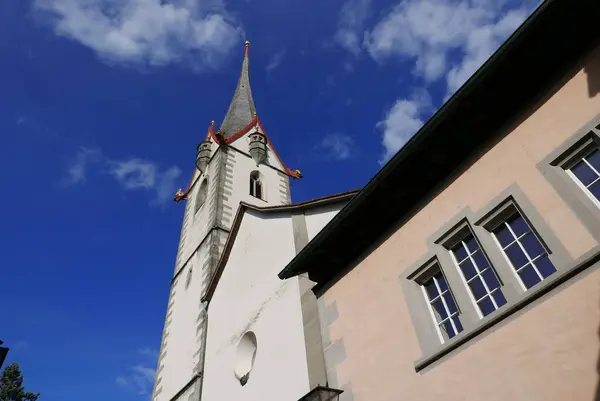 Schaffausen Zwitserland Klokkentoren Van Johann Kerk — Stockfoto