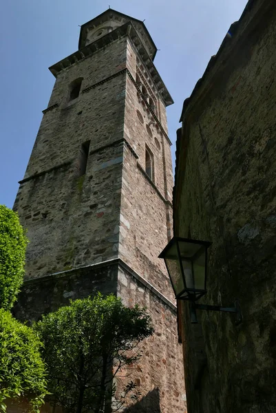 Morcote Suisse Ancien Clocher Église Santa Maria Del Sasso — Photo