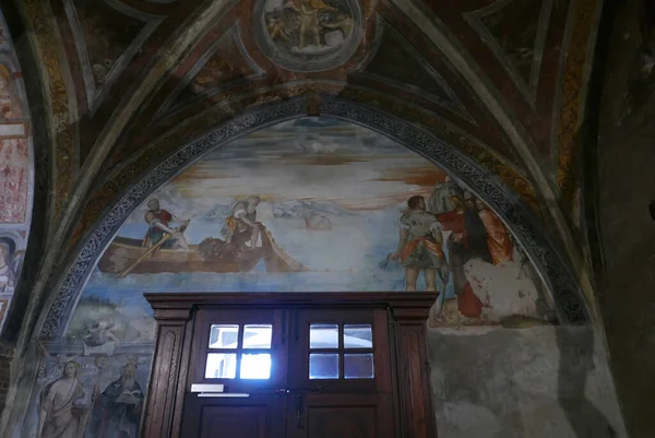 Więcej Informacji Szwajcaria Czerwca 2023 Barokowe Wnętrze Kościoła Santa Maria — Zdjęcie stockowe