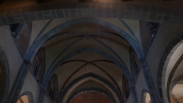 Avigliana Itálie Června 2023 Interiér Klášterního Kostela Sacra San Michele — Stock video