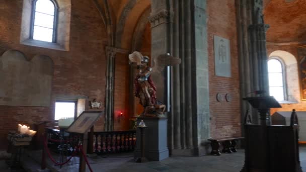 Avigliana Włochy Czerwca 2023 Wnętrze Kościoła Klasztornego Sacra San Michele — Wideo stockowe